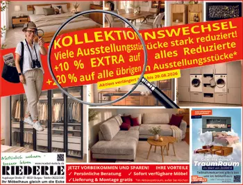 Kollektionswechsel bei Möbel Riederle in Burgau mit vielen Extras